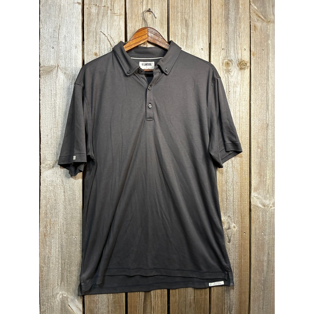 Linksoul Mens Luxury Cotton Short Sleeve Polo Shirt Gray Size L Tempus Fugit